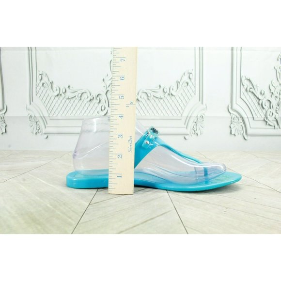 Coach  Blue Jelly Slip On T-Strap Casual Thong Flats Sandals Size 8 - Picture 6 of 9